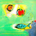 Painting titled "Poisson 3 fruits.jpg" by Gilbert Laporta, Original Artwork, Acrylic