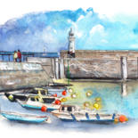 Painting titled "Mevagissey 01" by Miki De Goodaboom, Original Artwork, Gouache