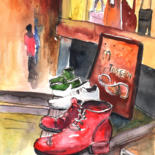 Peinture intitulée "Italian Shoes 05" par Miki De Goodaboom, Œuvre d'art originale, Aquarelle
