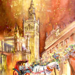 Painting titled "Sevilla Authentic" by Miki De Goodaboom, Original Artwork, Watercolor