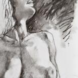 Drawing titled "Nude in sunshine 2" by Goran Žigolić (watercolors), Original Artwork, Charcoal