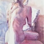 Peinture intitulée "Nude womans back" par Goran Žigolić (watercolors), Œuvre d'art originale, Aquarelle