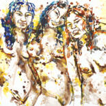 Ζωγραφική με τίτλο "Muses3" από Gordonartist1, Αυθεντικά έργα τέχνης, Ακρυλικό