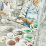 Peinture intitulée "Making Soup – Thail…" par Gordonartist1, Œuvre d'art originale, Acrylique