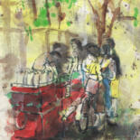 Painting titled "Ice cream Sandwich,…" by Gordonartist1, Original Artwork, Acrylic