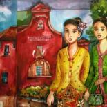Peinture intitulée "Nyonya sisters 2" par Grace Choong, Œuvre d'art originale