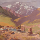 Картина под названием "Лето в горах" - David Kharebov, Подлинное произведение искусства, Масло