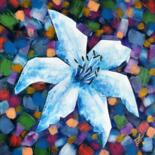 Malerei mit dem Titel "Blue beauty" von Ingrida Grosmane, Original-Kunstwerk, Acryl Auf Keilrahmen aus Holz montiert
