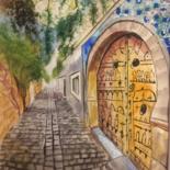Painting titled "path to paradise" by Gudrun Sageder, Original Artwork, Watercolor