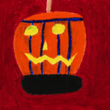Dessin intitulée "Halloween" par Guillaume Chocu (YAUME-C), Œuvre d'art originale, Pastel Monté sur Panneau de bois