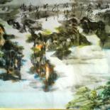 Peinture intitulée "Poetic Chinese land…" par Shaohua Gu, Œuvre d'art originale, Huile