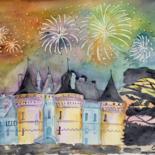 Painting titled "Chaumont-sur-Loire…" by Guyle Rayne, Original Artwork, Watercolor