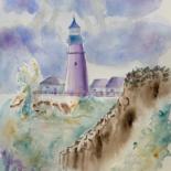 Peinture intitulée "Plein phare" par Guyle Rayne, Œuvre d'art originale, Aquarelle