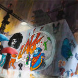 Peinture intitulée "Tokyo, le chantier" par Guy Terrier, Œuvre d'art originale, Acrylique