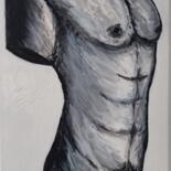Ζωγραφική με τίτλο "buste" από H2e, Αυθεντικά έργα τέχνης, Ακρυλικό