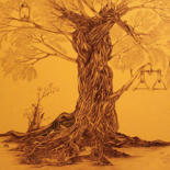 Drawing titled "L'arbre ideal" by Hamza Rhani, Original Artwork, Other