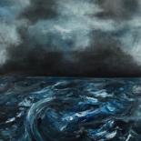 Malerei mit dem Titel "Wild sea" von Elina Hansen, Original-Kunstwerk, Acryl