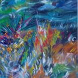 Malerei mit dem Titel "Am Fluß" von Harry Lübke (hARRY), Original-Kunstwerk, Acryl