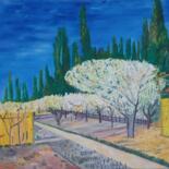 Malerei mit dem Titel "Blühende Apfelbäume" von Harry Lübke (hARRY), Original-Kunstwerk, Öl