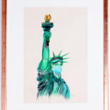 Peinture intitulée "Statue of Liberty" par Abir Hassouna, Œuvre d'art originale, Aquarelle Monté sur Panneau de bois
