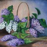 Painting titled "lilac4" by Galina-Hava, Original Artwork, Oil