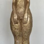 Sculpture titled "Gold Statue Sculptu…" by Hiam Demeulenaere, Original Artwork, Terra cotta