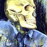 Peinture intitulée "Grinning Death" par Heinz Sterzenbach, Œuvre d'art originale, Pastel