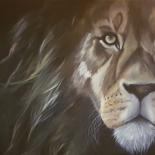 Peinture intitulée "Le roi lion" par Helen Barenton, Œuvre d'art originale, Huile