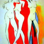Painting titled ""Three Figures"" by Helena Wierzbicki, Original Artwork, Acrylic
