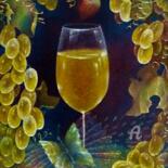 Painting titled "Grapes. Fantasy." by Helena Lose, Original Artwork, Oil