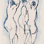Dibujo titulada "Tiii danse de Shéhé…" por Helene Vogel, Obra de arte original, Carbón