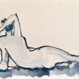Dibujo titulada "Gorkem allongé de d…" por Helene Vogel, Obra de arte original, Acuarela