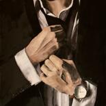 Картина под названием "Stranger man" - Helen Hill, Подлинное произведение искусства, Масло