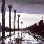 Peinture intitulée "Palmiers dans la pl…" par Henri Eisenberg, Œuvre d'art originale, Acrylique