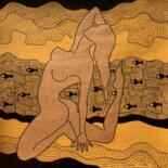 Dessin intitulée "By the River" par Hiranya R, Œuvre d'art originale, Encre