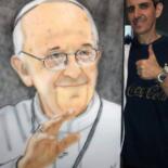 Drawing titled "Papa Francisco" by Magno, Original Artwork, Pastel