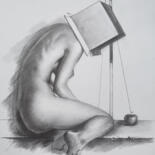 Dessin intitulée "Apple secret" par Hongtao Huang, Œuvre d'art originale, Crayon