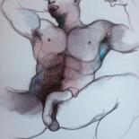 Drawing titled "Thinking" by Hugo Bartoli, Original Artwork, Ink