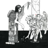 Drawing titled "TO LURE AN ENGEL BE…" by Hugo Simon, Original Artwork, Ink