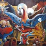 Картина под названием "Сюр-гламур-жар-птиц…" - Юрий Идоленков, Подлинное произведение искусства, Масло