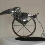 Sculpture intitulée "птица Эго" par Igor Fetisov, Œuvre d'art originale, Métaux