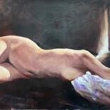 Painting titled "Nude #118" by Igor Shulman, Original Artwork, Oil Mounted on Wood Stretcher frame