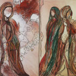 Peinture intitulée "Bedouins" par Inaam Obaidi Onsi, Œuvre d'art originale, Acrylique