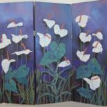 Painting titled "Anthuriums Talking…" by Inara Cedrins, Original Artwork