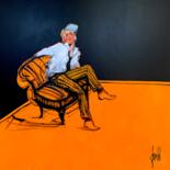 Peinture intitulée "Le salon orange" par David Jamin, Œuvre d'art originale, Acrylique Monté sur Châssis en bois