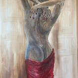 Картина под названием "red towel" - Ingo Müller, Подлинное произведение искусства, Акрил Установлен на Деревянная рама для н…