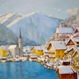 Schilderij getiteld "Hallstatt Austria" door Ingrid Dohm, Origineel Kunstwerk, Acryl