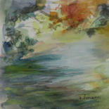 Painting titled "L'eau,esquisse" by Ingrid Johann, Original Artwork, Watercolor
