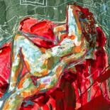 Arte digital titulada "Mujer tumbada sobre…" por Iñigo Urbina, Obra de arte original, Pintura Digital