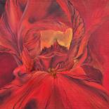 Painting titled "Love Red" by Inna Sumina, Original Artwork, Oil